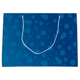 Blue gift bag with white polka dots