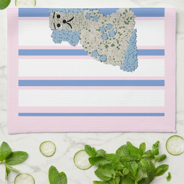 Blue Ginger Burk Burk Magnolia StaffordHundar Kökshandduk (Vikta)