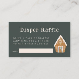 Blue Gingerbread House Diaper Raffle Ticket Tilläggskort