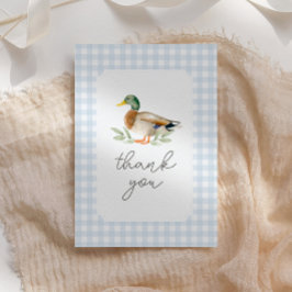 Blue Gingham Anka Baby Shower Tack Kort