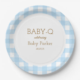 Blue Gingham Baby-Q Circular Plate 2