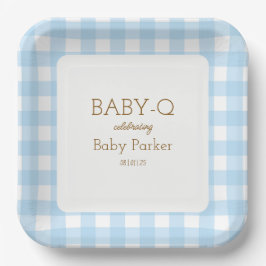 Blue Gingham Baby-Q Square Plate 2