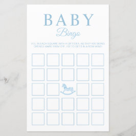 Blue Gingham Baby Shower Bingo Game Card