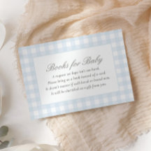 Blue Gingham Baby Shower Bokar för Baby