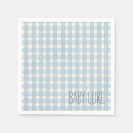 Blue Gingham Baby Shower Napkin Pappersservett