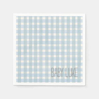 Blue Gingham Baby Shower Napkin Pappersservett