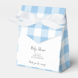 Blue Gingham Baby Shower Tack Presentaskar