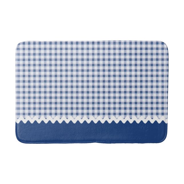 Blue Gingham Bath Mat Badrumsmatta (Framsidan)