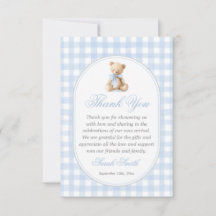 Blue Gingham Bear Grand millennial