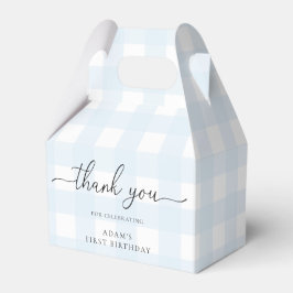 Blue Gingham Birthday Tack Favoritbox Presentaskar