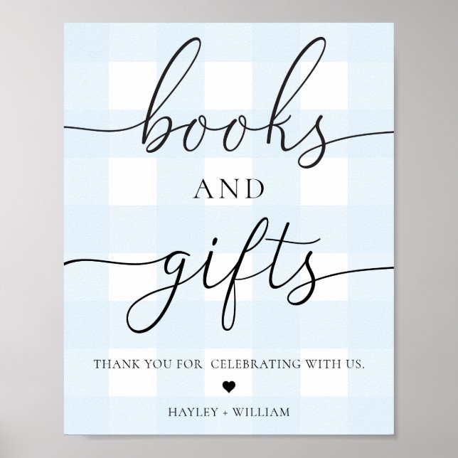 Blue Gingham Bokar och Gifts Poster (Framsidan)