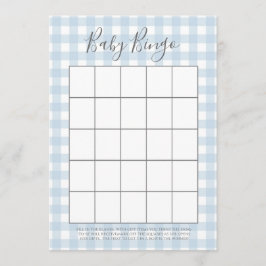 Blue Gingham Boy Shower Bingo Cards Rådkort
