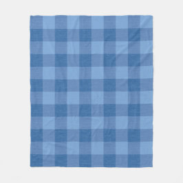 Blue Gingham Check Fleecefilt