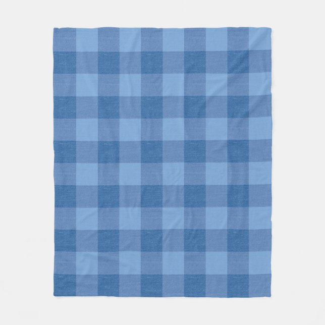 Blue Gingham Check Fleecefilt (Framsidan)