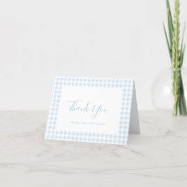 Blue Gingham Check Personal Stationery Tack C Kort