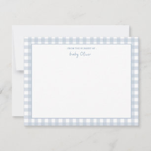 Blue Gingham check Personlig Flat Tack Kort
