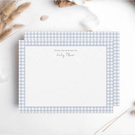 Blue Gingham check Pojke Flat Tack Kort