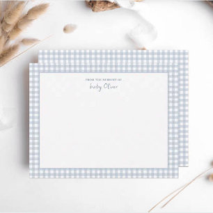 Blue Gingham check Pojke Flat Tack Kort