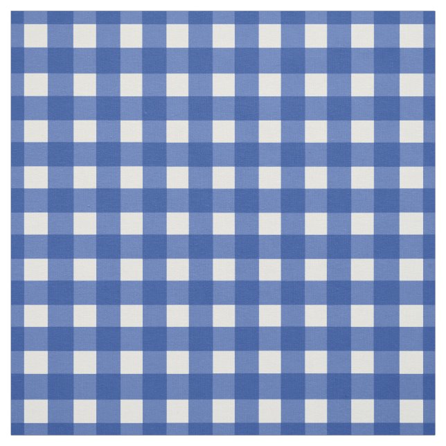 Blue Gingham Check Tyg (Provkarta)