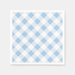 Blue Gingham Checkered Mönster Pappersservett