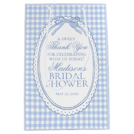 Blue Gingham Coquette Bow Bridal Shower Favors
