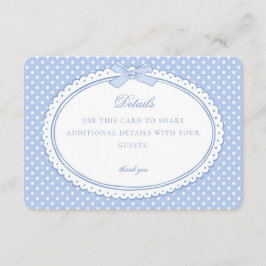 Blue Gingham Coquette Bow Details Card Tilläggskort