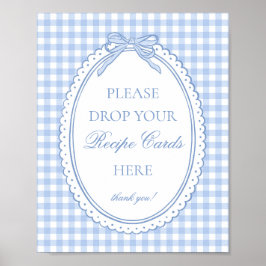 Blue Gingham Coquette Bow Share a Recipe Poster