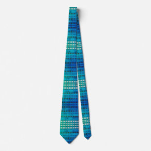 Blue Gingham Elegant Neck Tie Slips