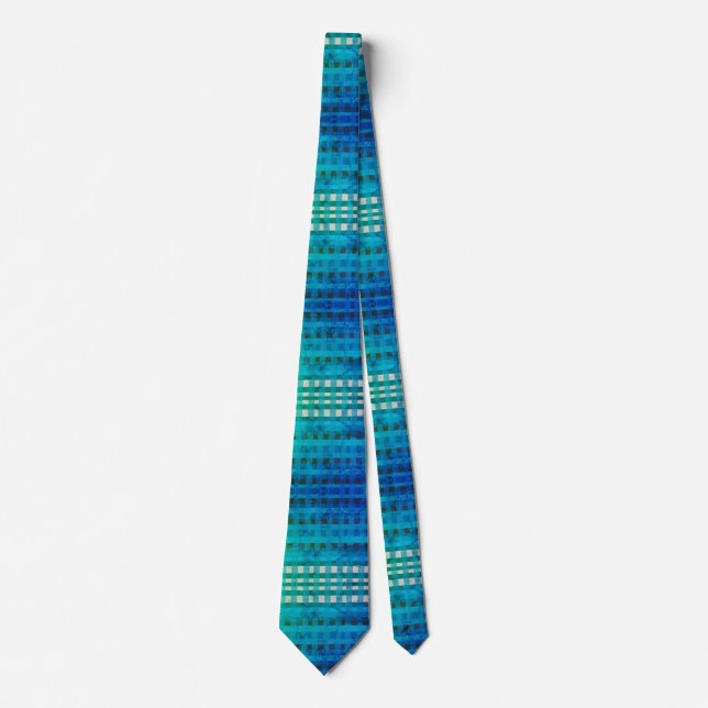 Blue Gingham Elegant Neck Tie Slips (Framsida)