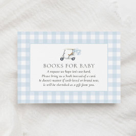Blue Gingham Golf Baby Shower Bokar för Baby Tilläggskort