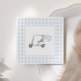 Blue Gingham Golf Baby Shower Pappersservett