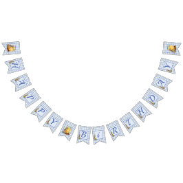 Blue Gingham Grattis på födelsedagen Vimplar