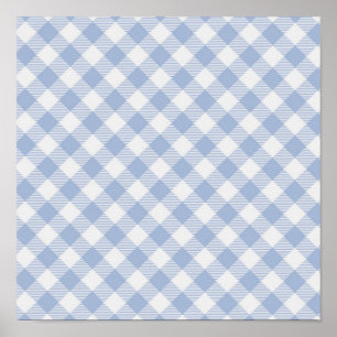 Blue Gingham Land Poster