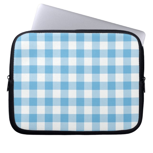 Blue Gingham Laptop Fodral (Framsidan)
