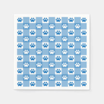 Blue Gingham med Tass avtryck Picnic Party