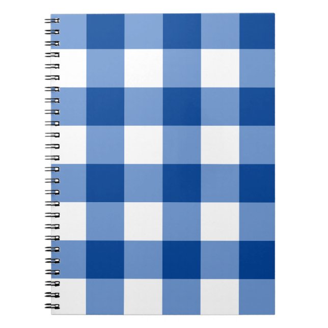 Blue gingham mönster anteckningsbok (Framsidan)