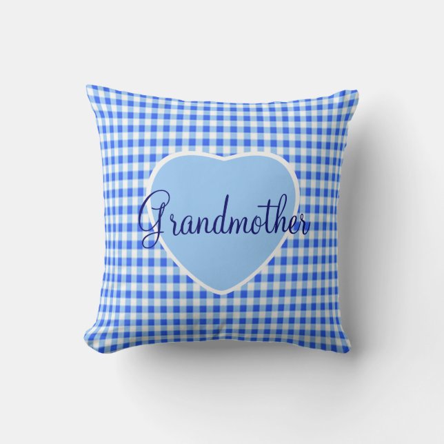 Blue Gingham Mönster farmors Pillow Kudde (Framsida)