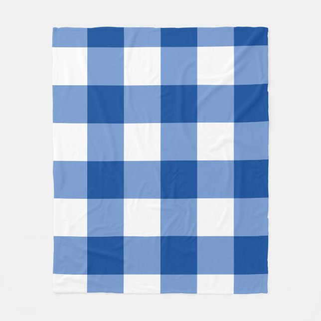 Blue gingham mönster fleecefilt (Framsidan)