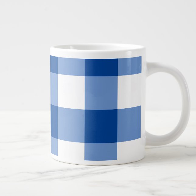Blue gingham mönster jumbo mugg (Höger)