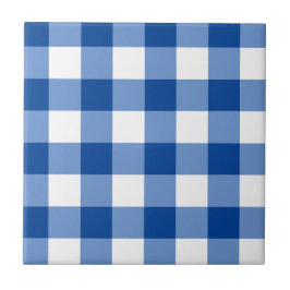 Blue gingham mönster kakelplatta