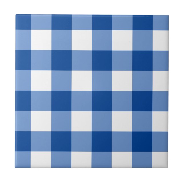 Blue gingham mönster kakelplatta (Framsidan)
