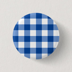 Blue gingham mönster knapp