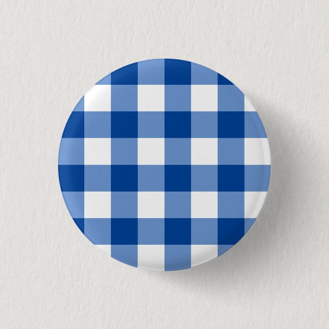 Blue gingham mönster knapp (Framsida)