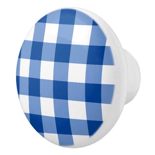Blue gingham mönster knopp (Höger)