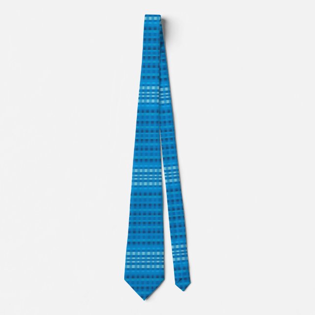Blue Gingham Mönster Neck Tie Slips (Framsida)