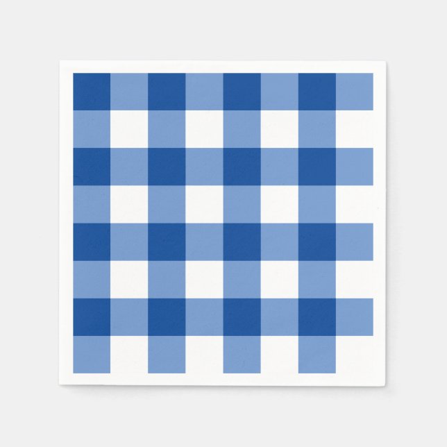 Blue gingham mönster pappersservett (Framsidan)