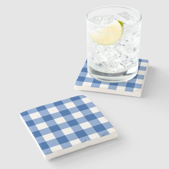 Blue gingham mönster stenunderlägg (Sidan)