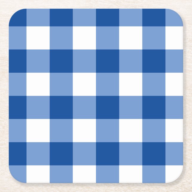 Blue gingham mönster underlägg papper kvadrat (Framsidan)