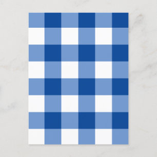 Blue gingham mönster vykort