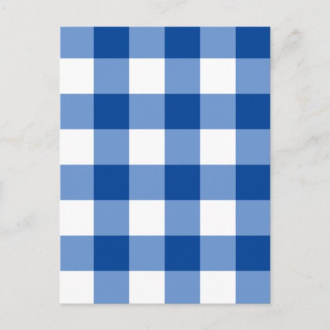 Blue gingham mönster vykort (Framsida)